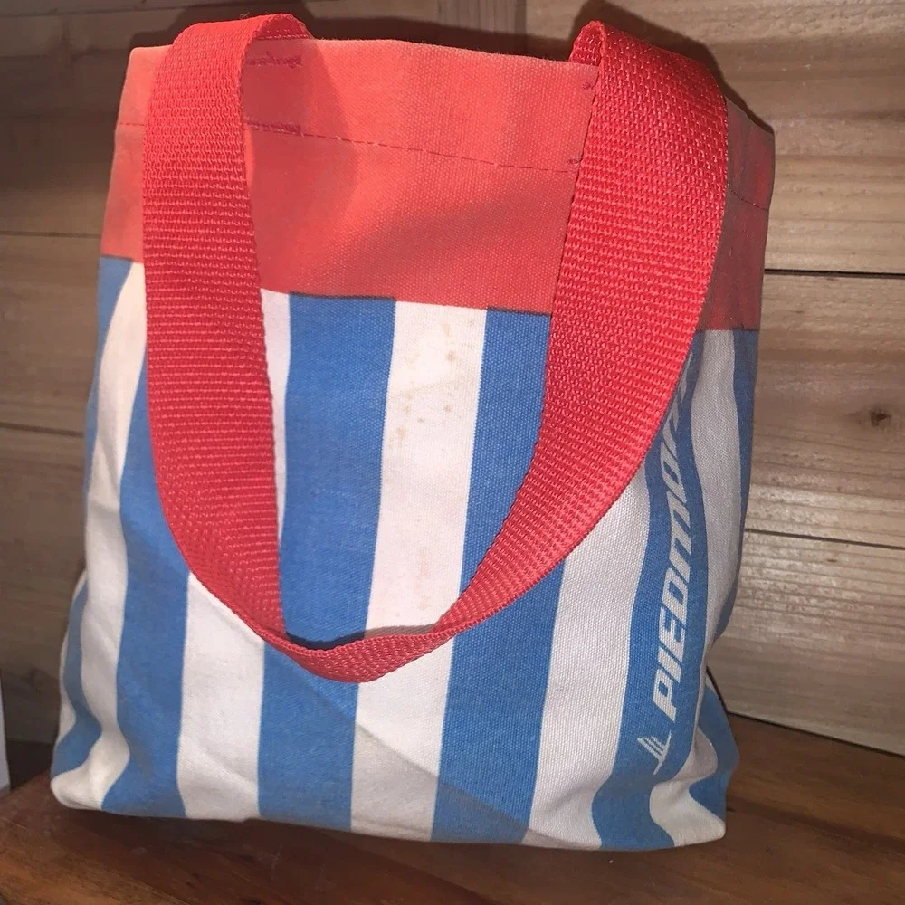Vintage Piedmont Airlines‎ Logo Canvas Tote Bag US Travel Personal Souvenir Rare